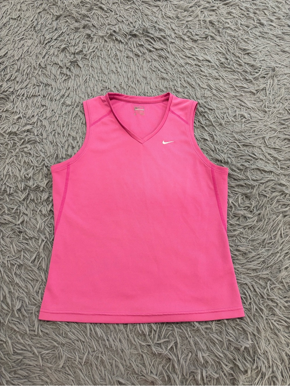 Nike Women's Pink Small V-Neck Sleeveless Tank Top Tennis Golf Athleisure Gym